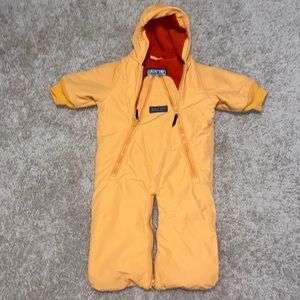 Lands’ End Infant Snowsuit Size 6M Orange Nylon snow suit